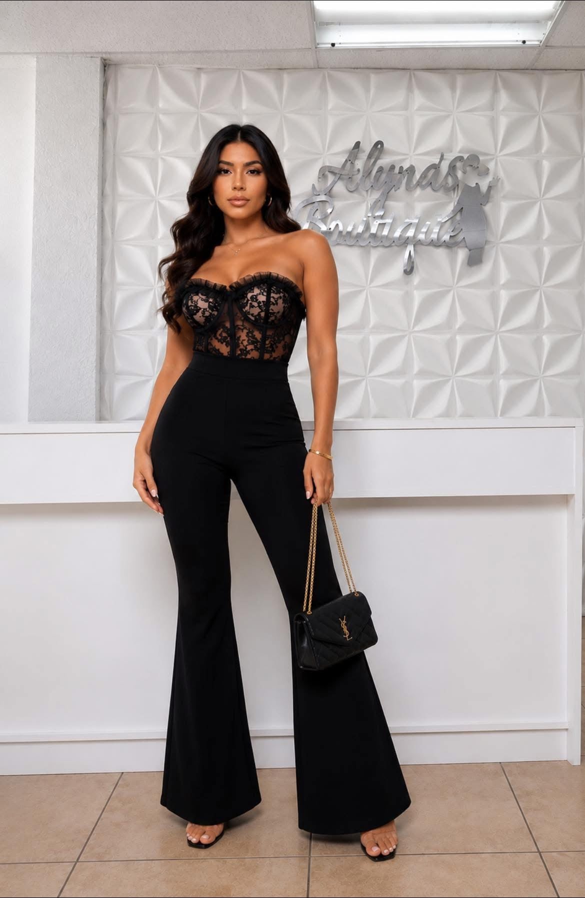 Laced Bustier Top Jumpsuit